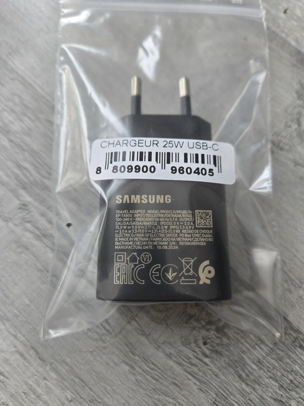 Adaptateur secteur USB-C 25W charge rapide Samsung Original – photo 3